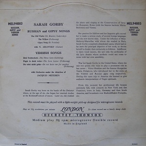 שרה גורבי - שירים רוסיים וצועניים